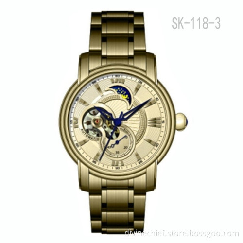 Factory Direct Custom 316 L Stainless Steel Watch Skeleton Automatic Watch